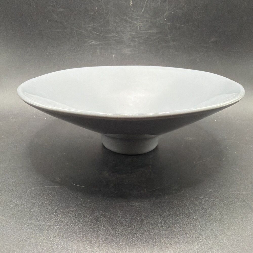 Haeger Pottery Blue Bowl USA Pedestal Container Dish 3296-1985 Ikebana